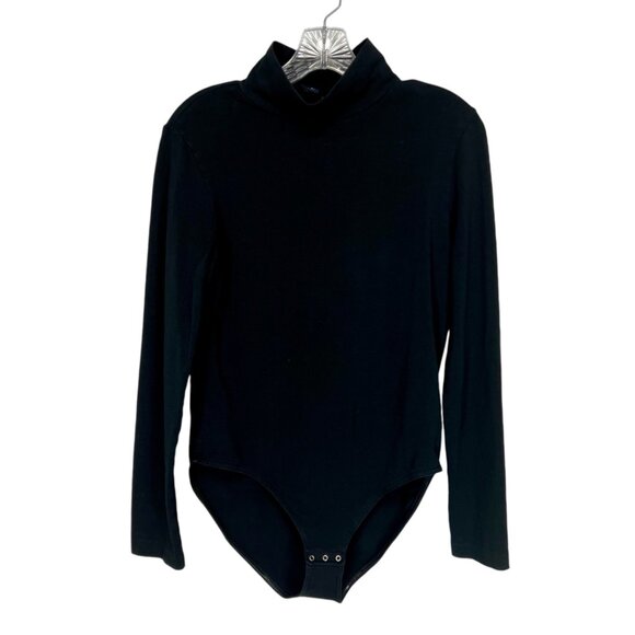 Boston Proper Womens Black Long Sleeve Turtleneck Bodysuit size Medium - Picture 1 of 9
